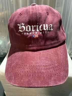 Boricua Puerto Rico Unisex Hat-Crimson-New